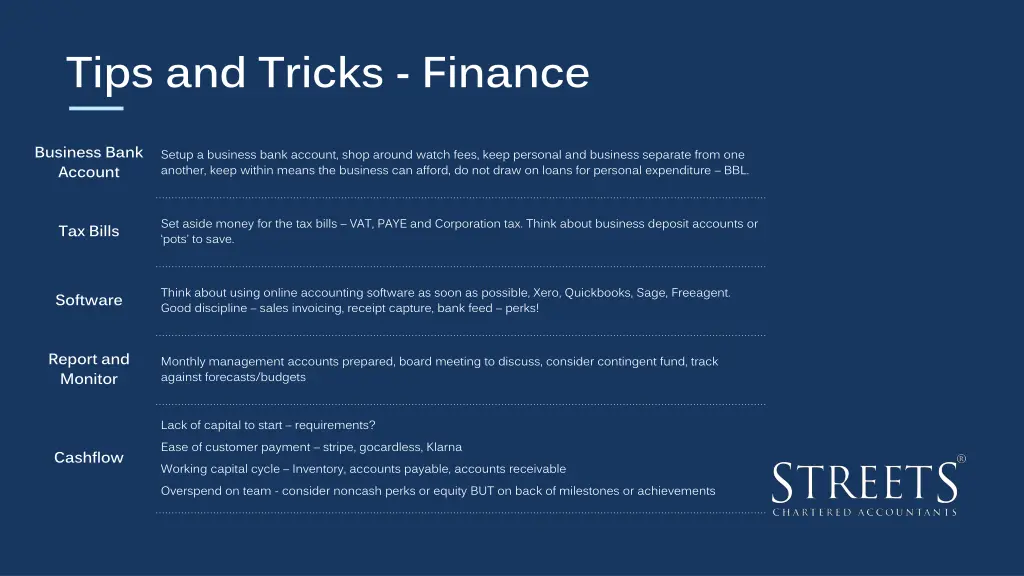 tips and tricks finance