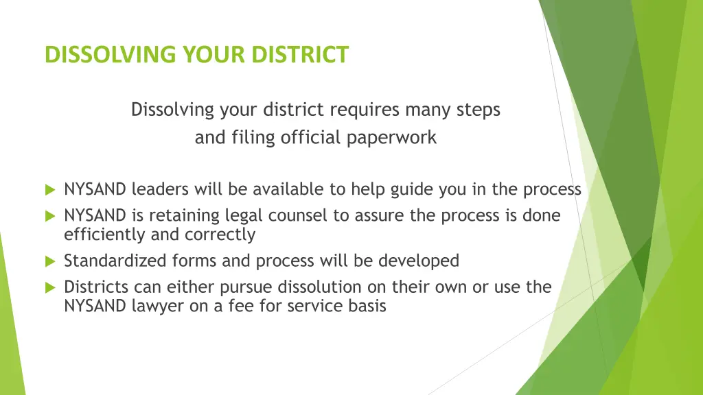 dissolving your district
