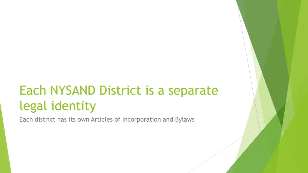 each nysand district is a separate legal identity