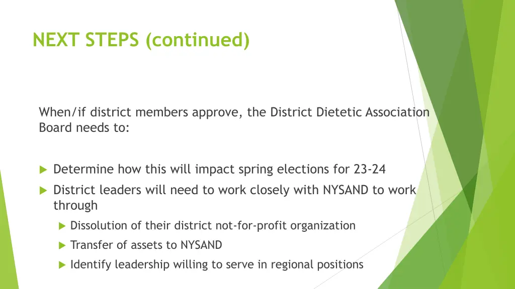 next steps continued