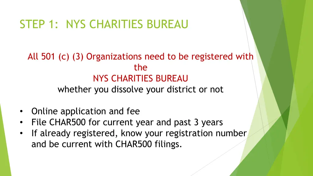 step 1 nys charities bureau