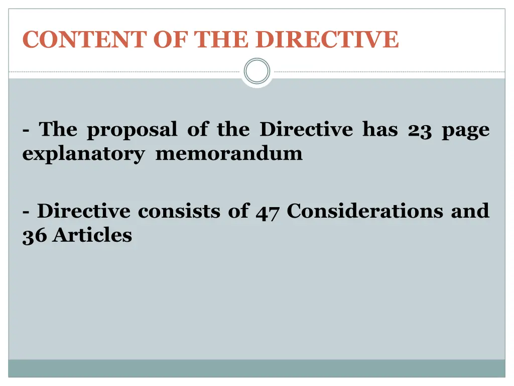 content of the directive