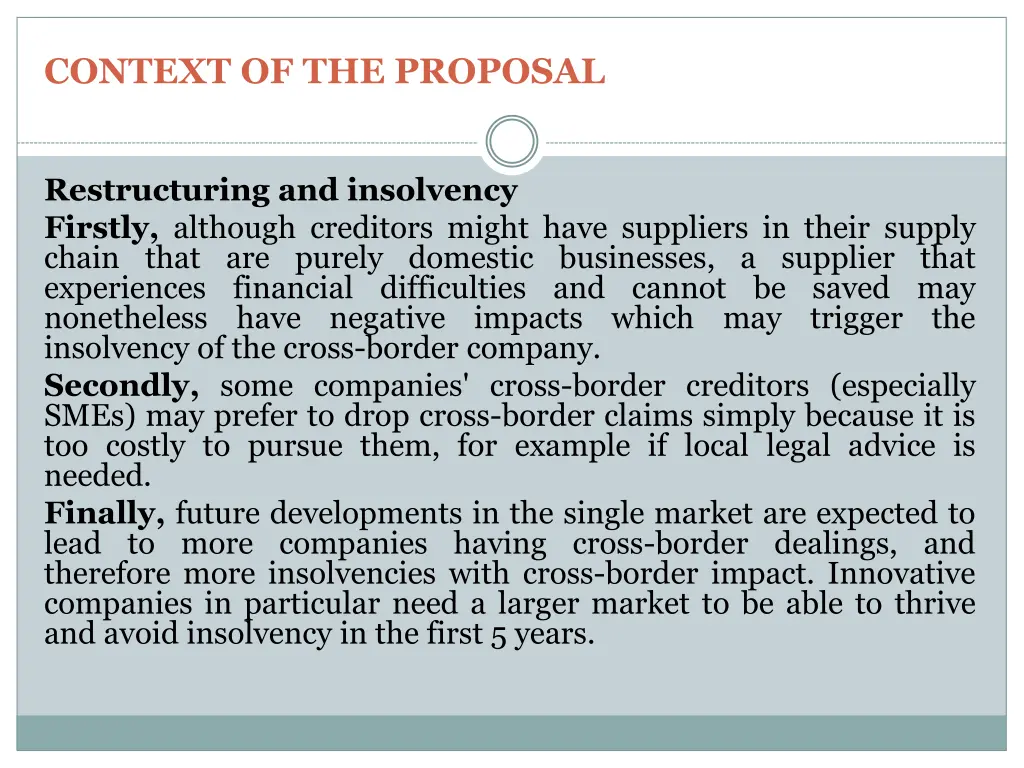 context of the proposal 1