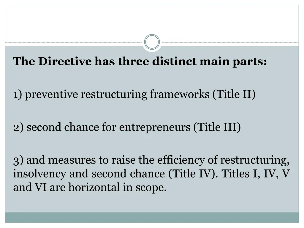 the directive has three distinct main parts