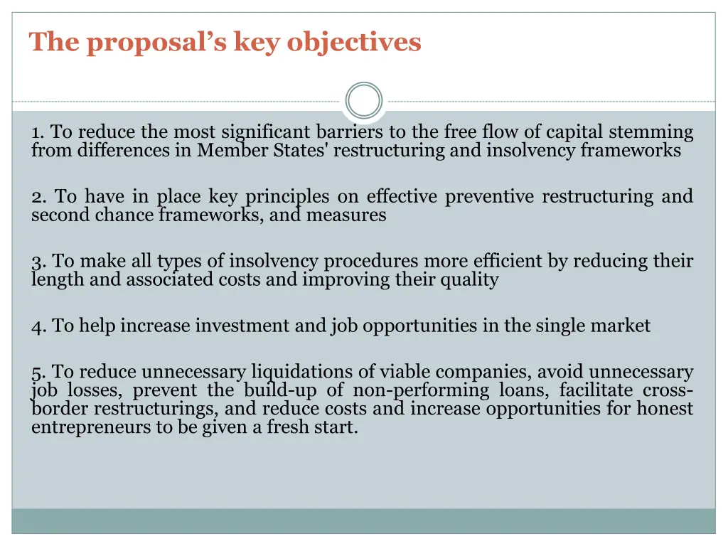 the proposal s key objectives