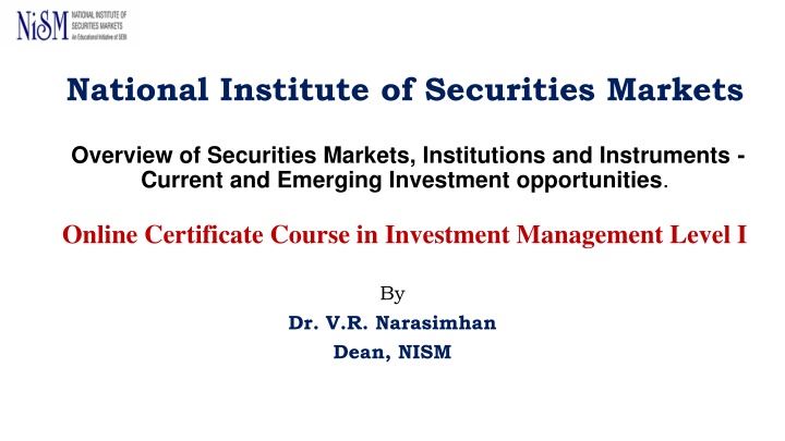 national institute of securities markets