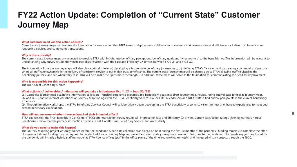 fy22 action update completion of current state