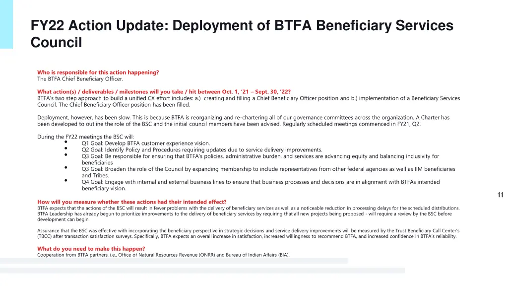 fy22 action update deployment of btfa beneficiary 1