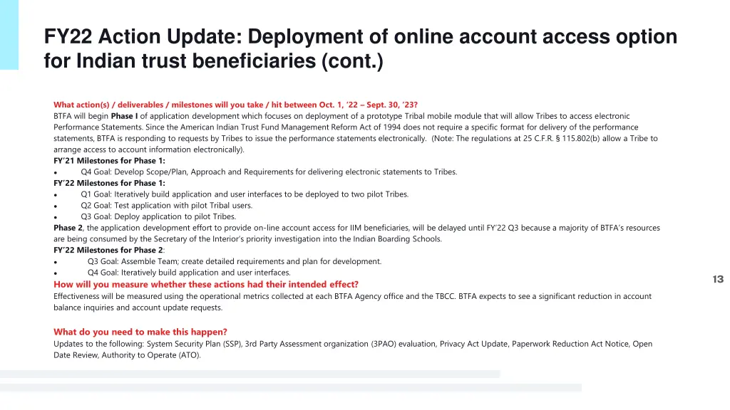 fy22 action update deployment of online account 1