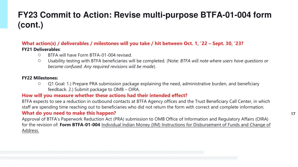 fy23 commit to action revise multi purpose btfa 1