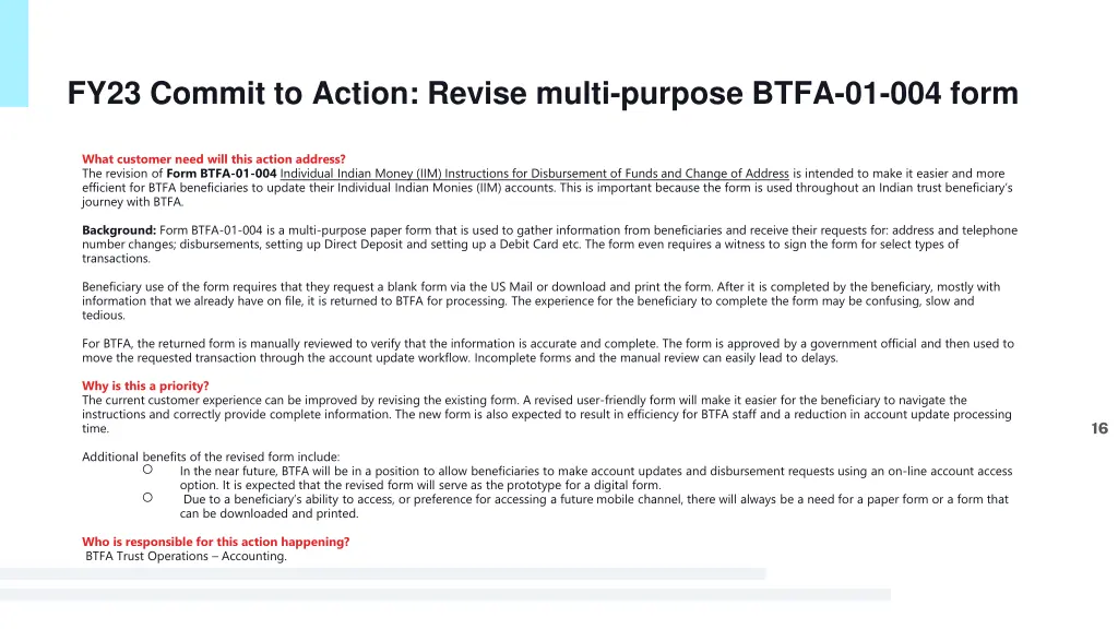 fy23 commit to action revise multi purpose btfa