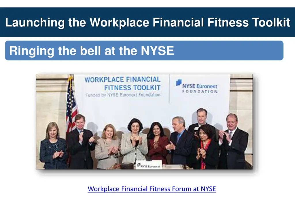 launching the workplace financial fitness toolkit