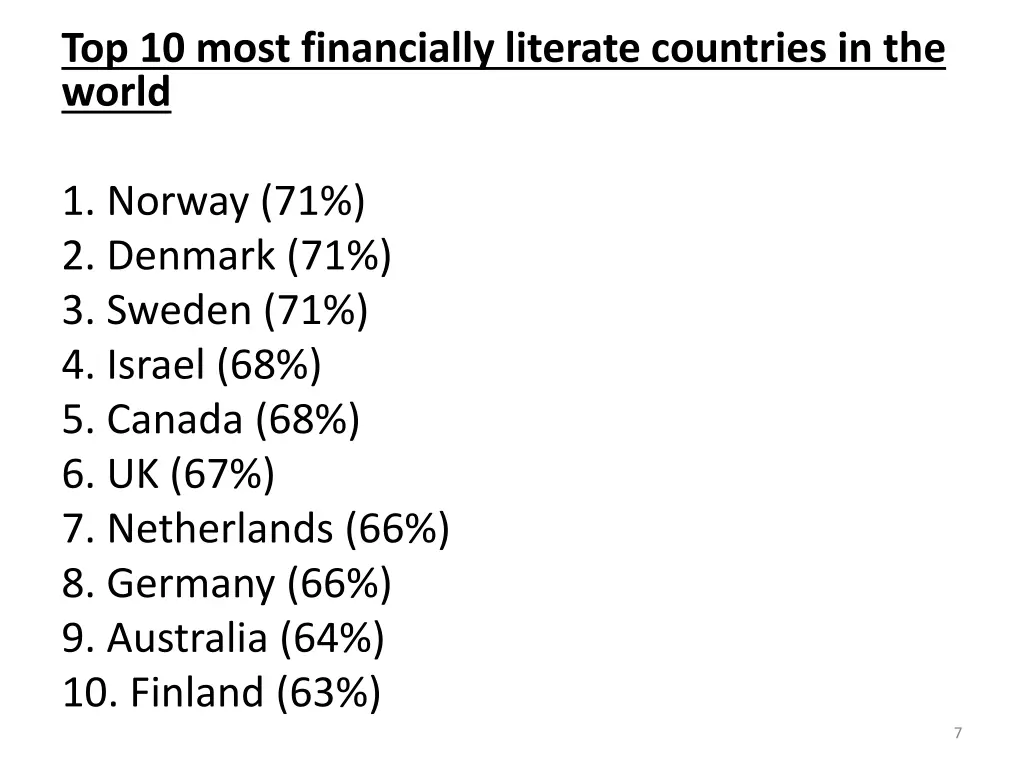 top 10 most financially literate countries