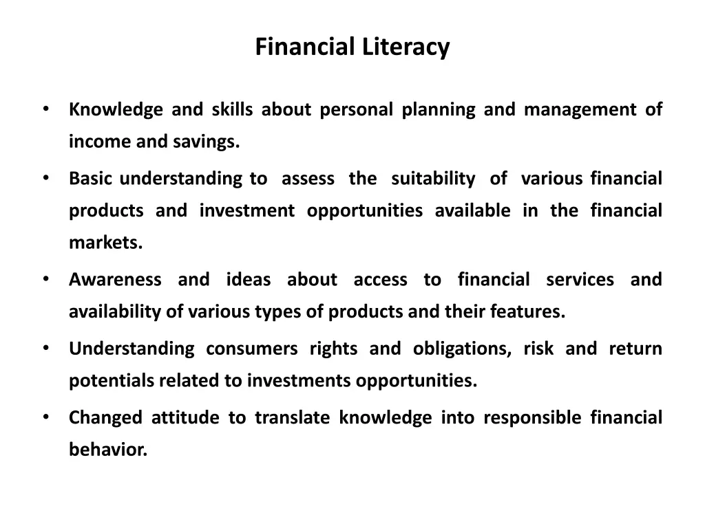financial literacy