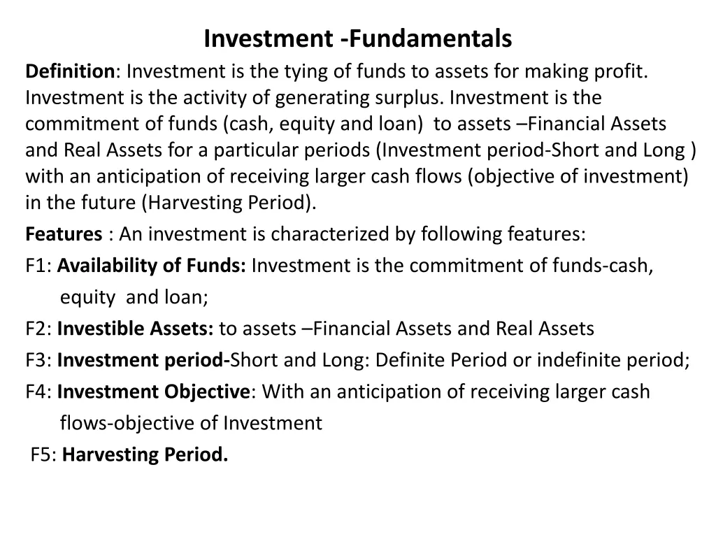 investment fundamentals