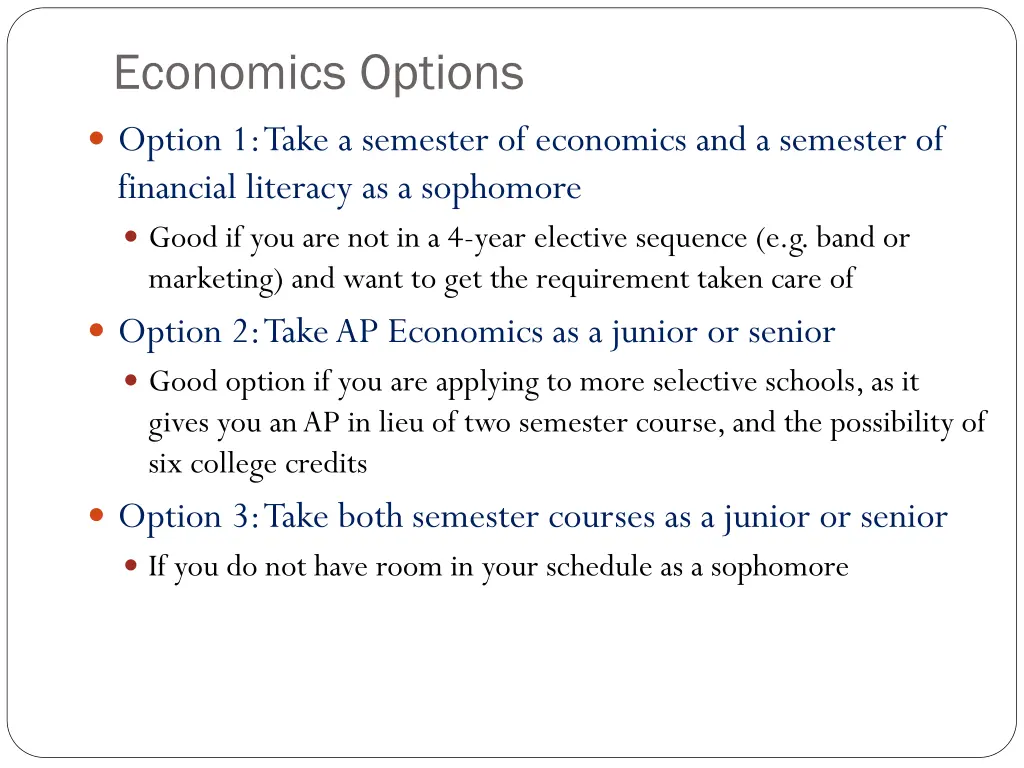 economics options