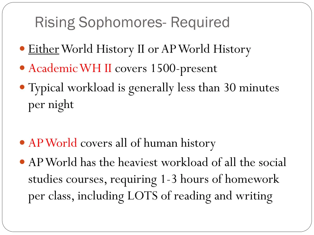rising sophomores required