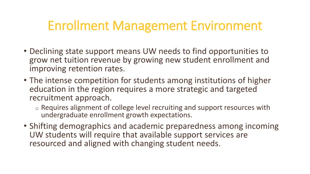 enrollment management environment enrollment