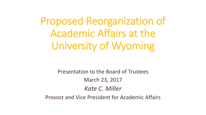 proposed reorganization of proposed