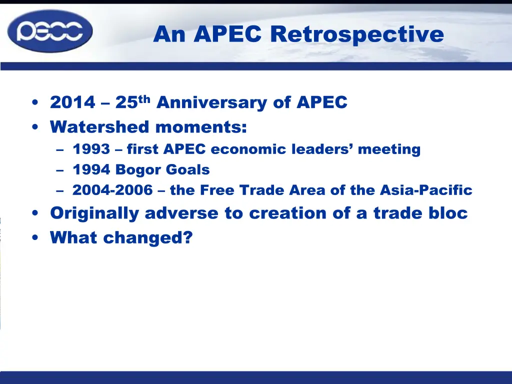 an apec retrospective