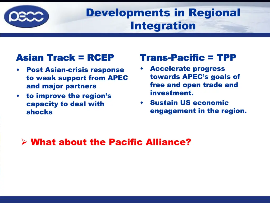 developments in regional integration