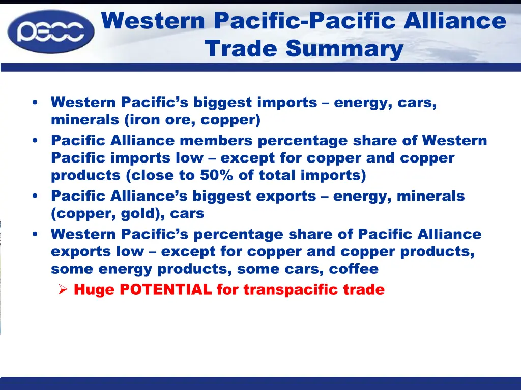 western pacific pacific alliance trade summary