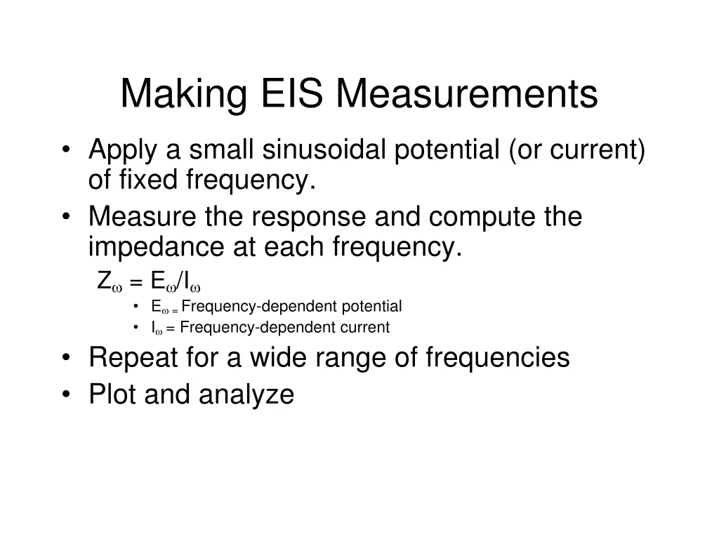 making eis measurements