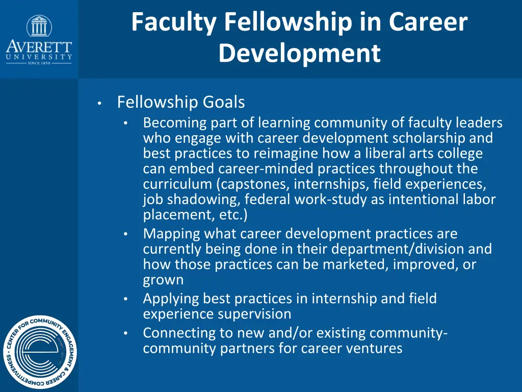faculty fellowship in career development 1