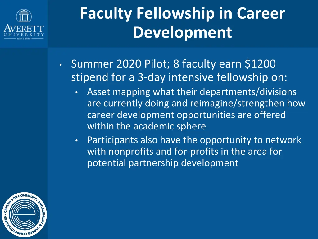 faculty fellowship in career development