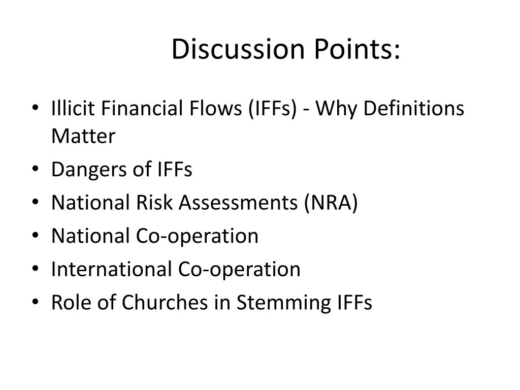 discussion points