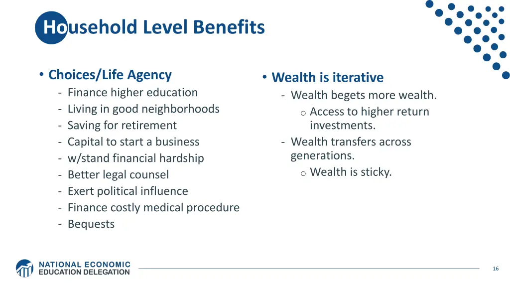 household level benefits