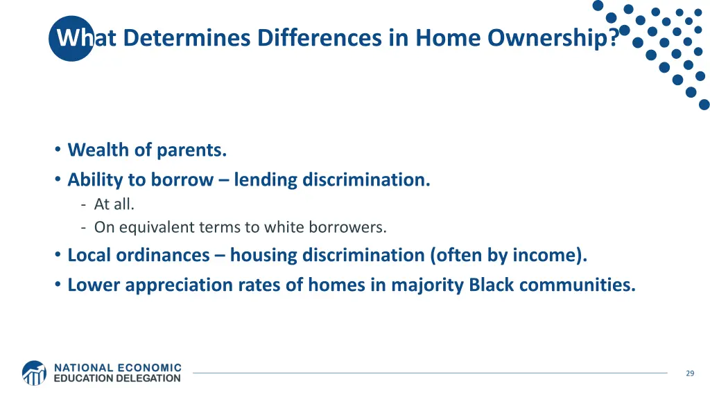 what determines differences in home ownership