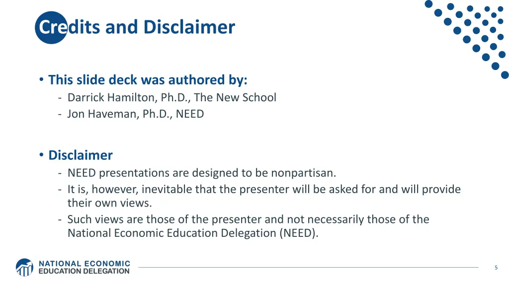 credits and disclaimer