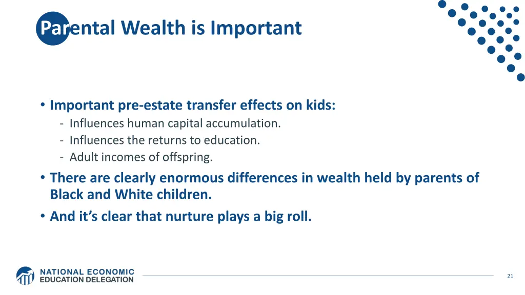 parental wealth is important