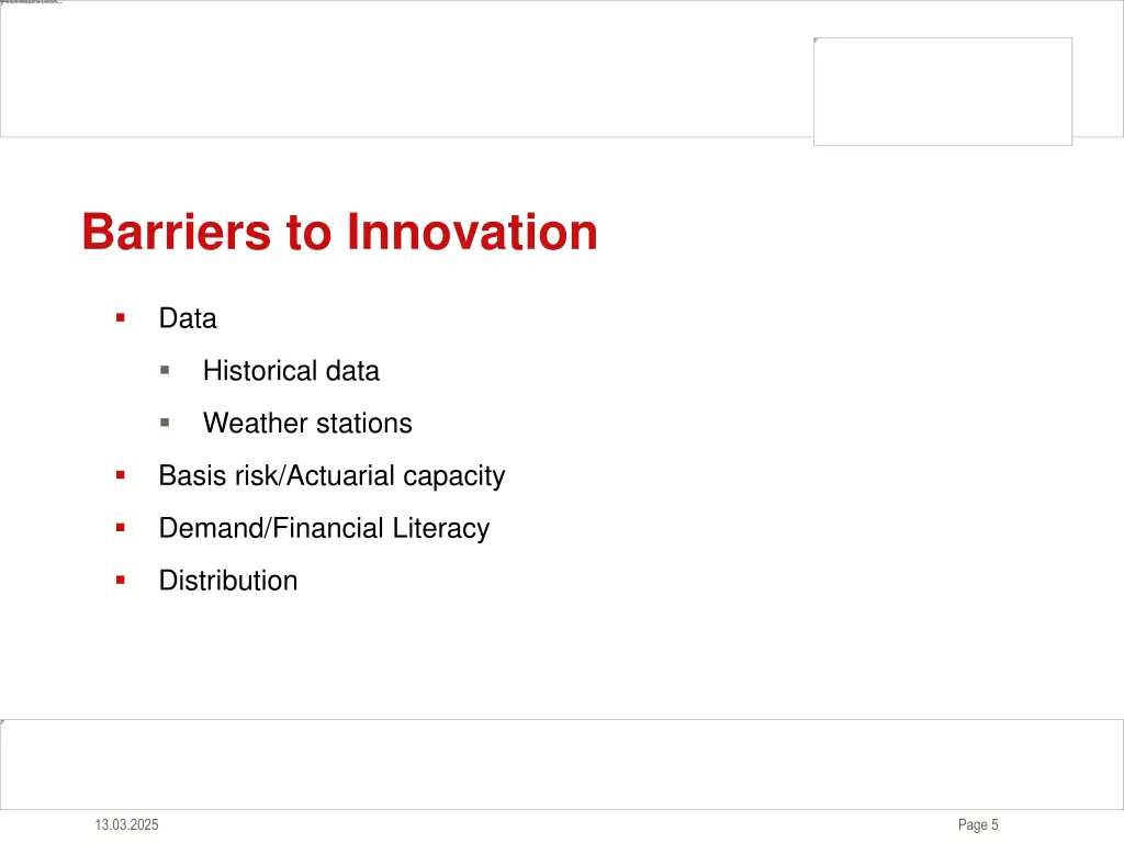 barriers to innovation
