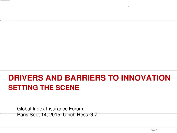 drivers and barriers to innovation setting