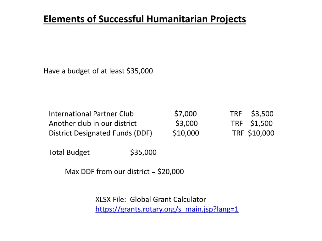 elements of successful humanitarian projects 5