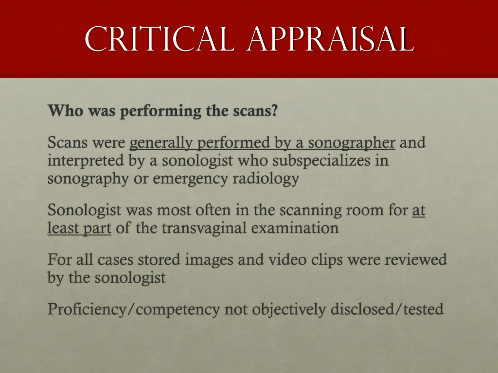 critical appraisal 1
