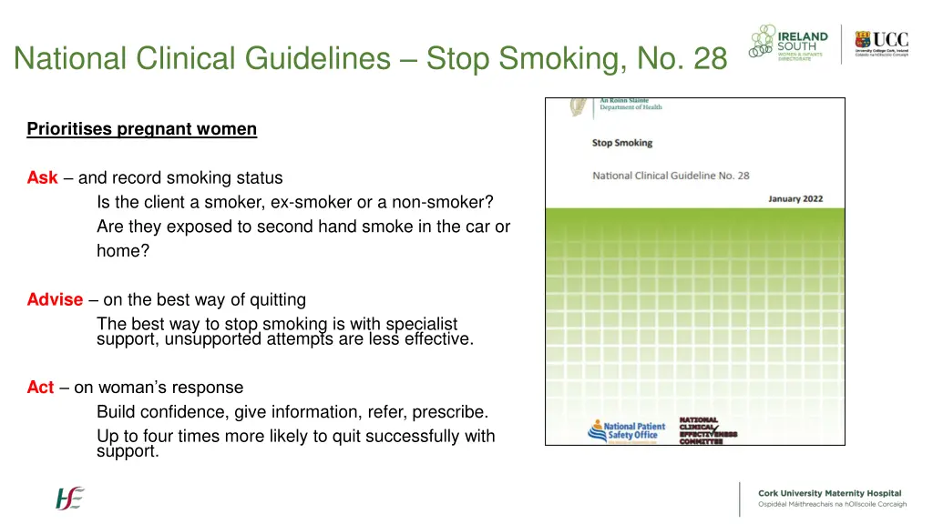 national clinical guidelines stop smoking no 28