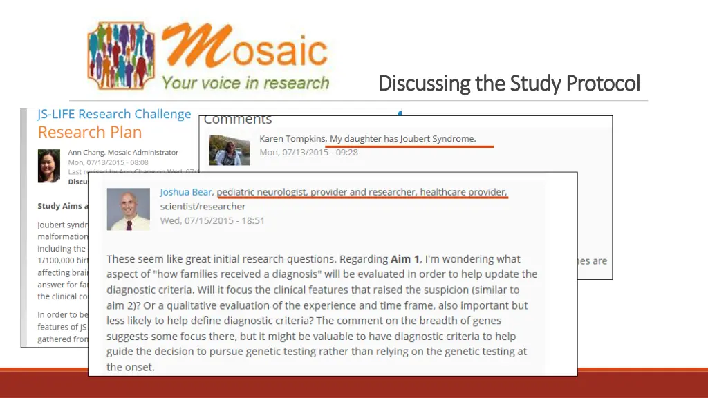 discussing the study protocol discussing
