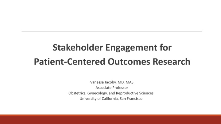 stakeholder engagement for patient centered