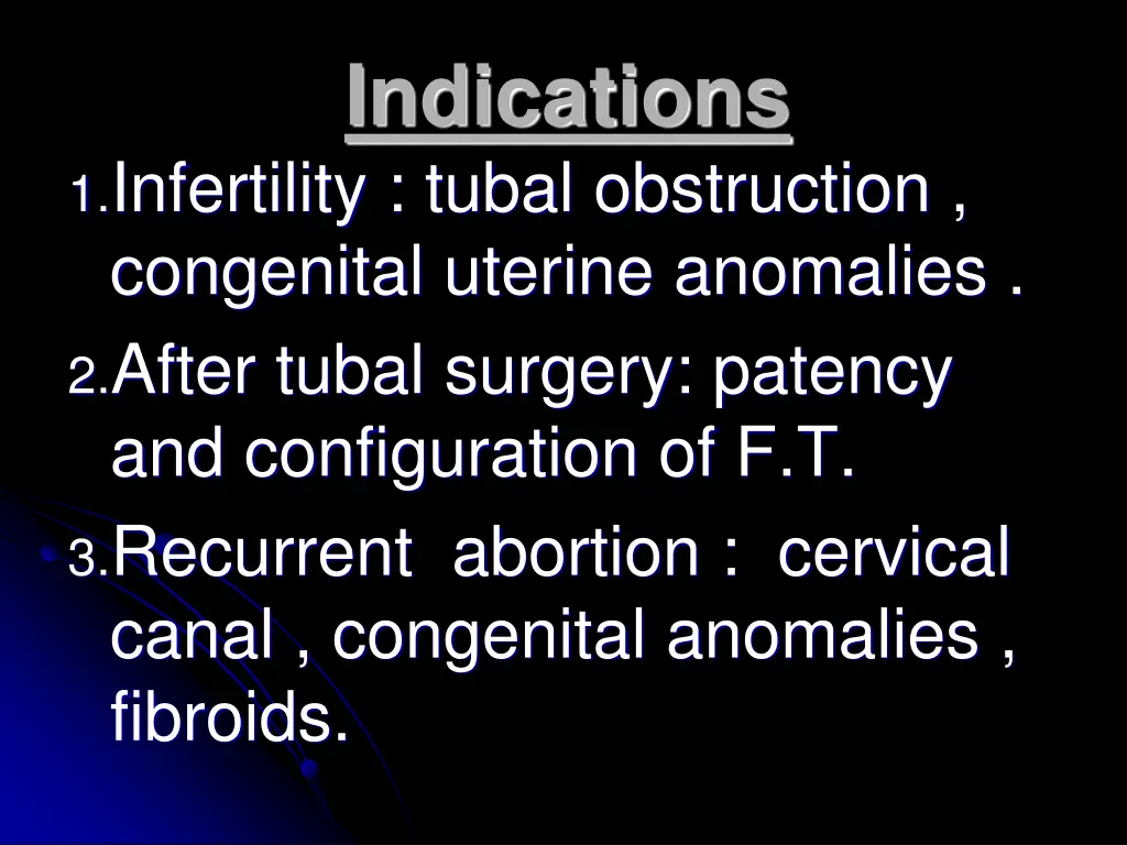 indications