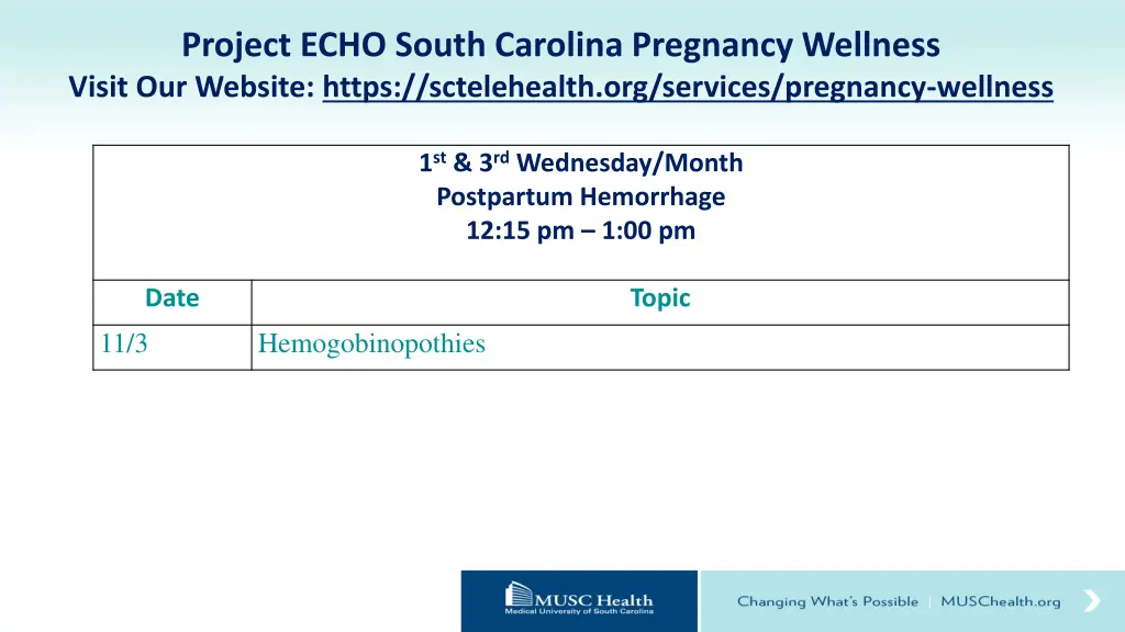project echo south carolina pregnancy wellness