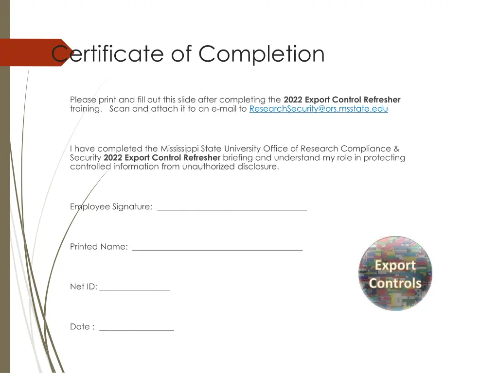 certificate of completion