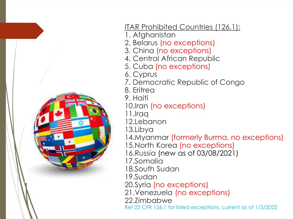 itar prohibited countries 126 1 1 afghanistan