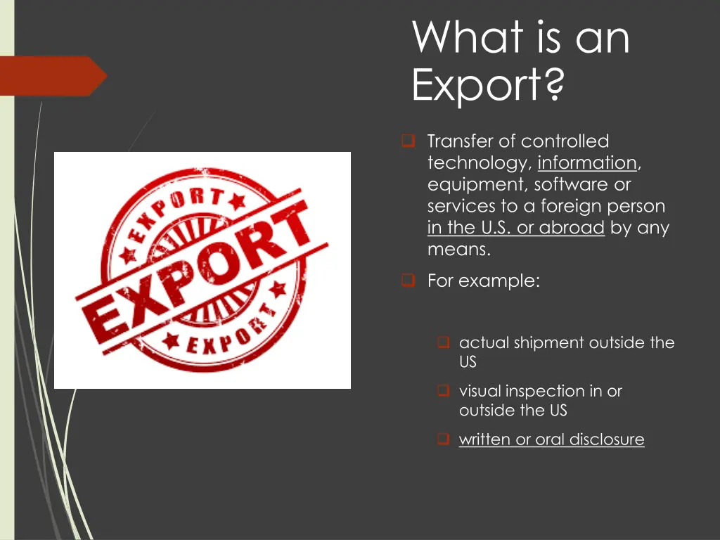 what is an export