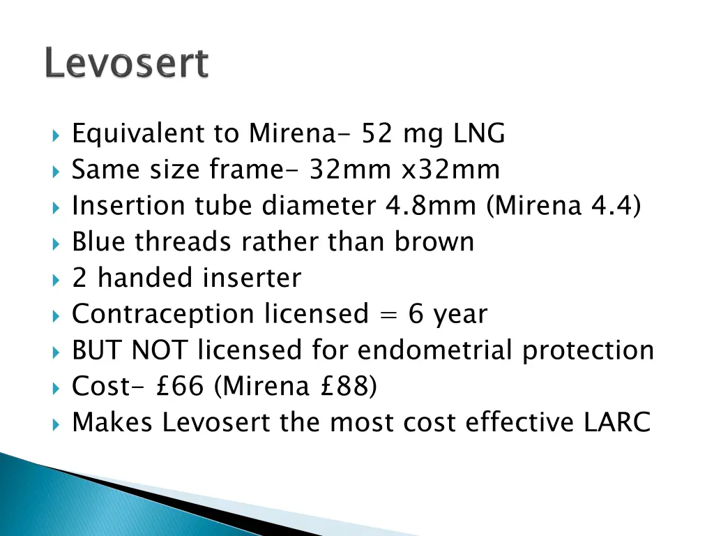 equivalent to mirena 52 mg lng same size frame