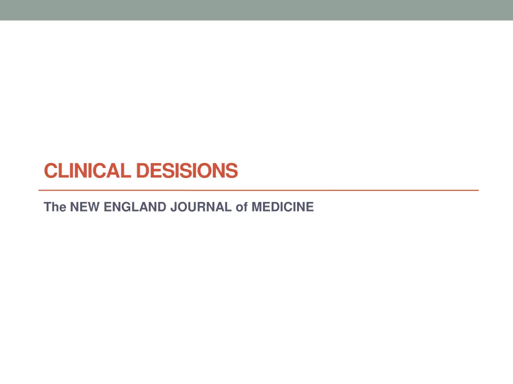 clinical desisions