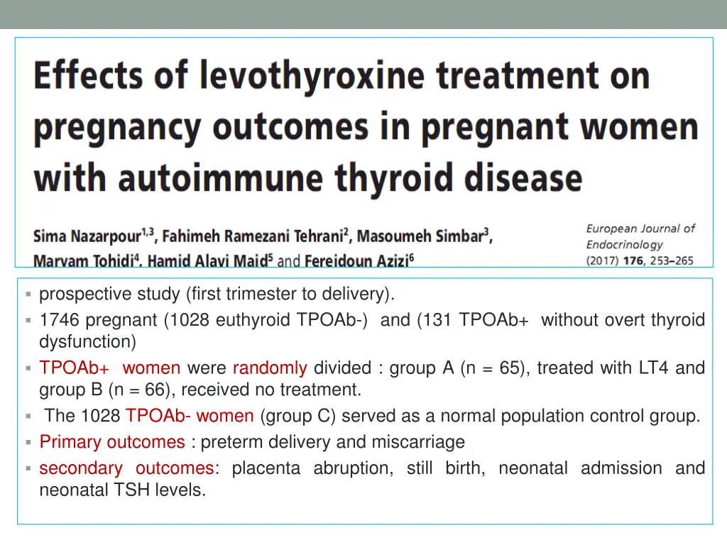 prospective study first trimester to delivery