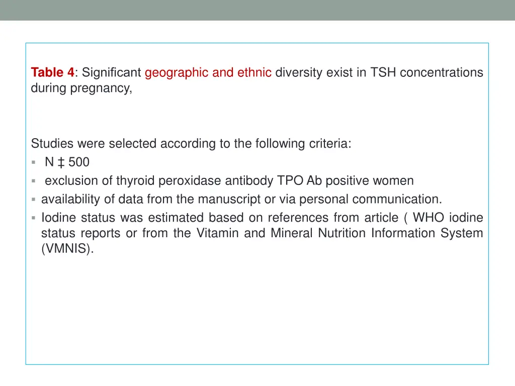 table 4 significant geographic and ethnic